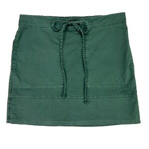 Theory Womens Petite Sz P‎ Green Stitched Pocket Mini Garment Dyed Twill Skirt